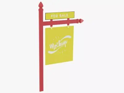 Real Estate Sign Low-poly 3D model