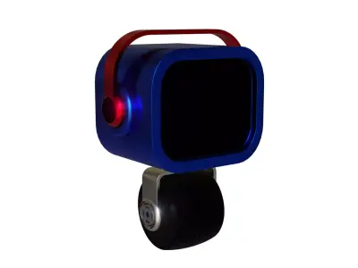 MINI ROBOT WITH WHEEL Low-poly 3D model