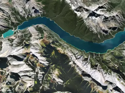 Lake Minnewanka Stewart Canyon Anthracite Alberta Canada 3D model
