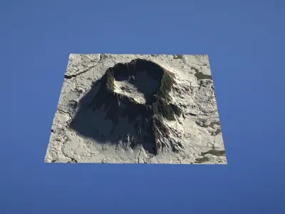 Landscape Environment Volcano Snow 33 Low-poly 3D model
