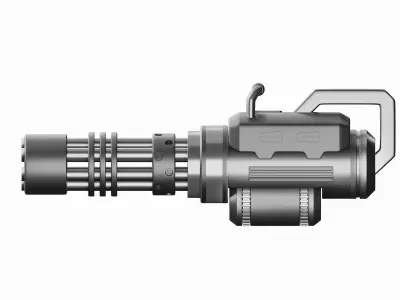Sci-fi gatling gun Low-poly 3D model