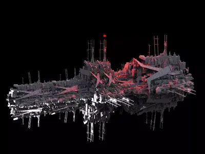 Mega Sci-Fi city Prison ship1  3D model