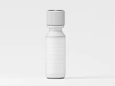 Brown Liquid Glass Medicine Bottle 3D Model Low-poly 3D model