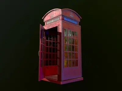 Telephone booth 3D model
