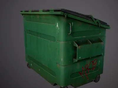 Garbage Container - Gameready Asset Low-poly 3D model