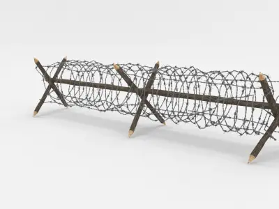 Barb Wire Obstacle Collection 3D model