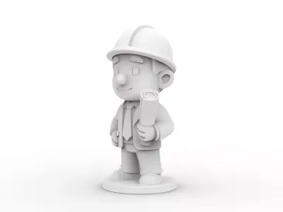 Cartoon Architect 3D Printable 3D print model
