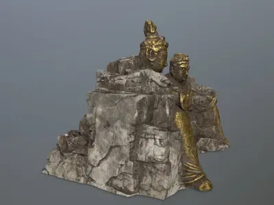 rock gate Low-poly 3D model