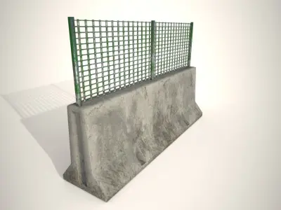 Concrete Barricade  Low-poly 3D model
