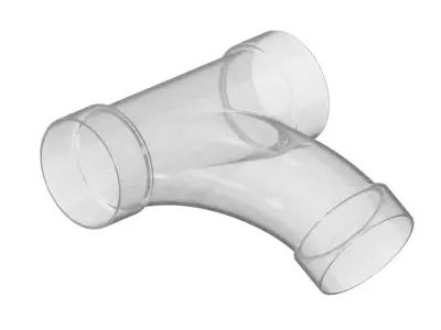 Transparent Plumbing Long Sweep Y Fitting 3D model