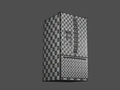 2 Doors French Refrigerator  PBR - Low Poly Free low-poly 3D model