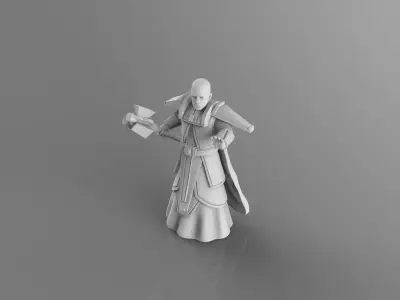 Trayner figurine holding sword 3D print model