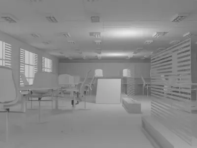 Bar Interior No Material 3D model