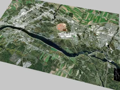 Cityscape Saguenay Quebec Canada 3D model