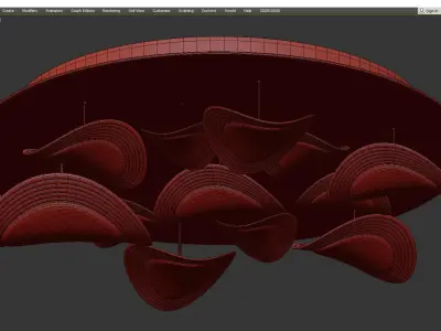 MAURINE gold leaf ceiling light Low-poly 3D model