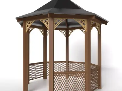 Wooden Garden Pavilion 3D model