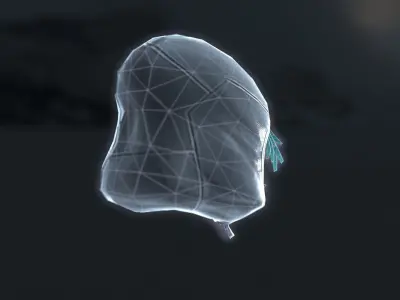 Sci-fi hood mask Low-poly 3D model