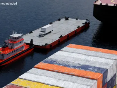  Tugboat with Pontoon Barge 