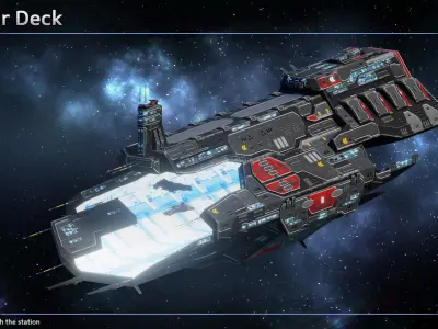 Tortuga Pirate Space Station Low-poly 3D model