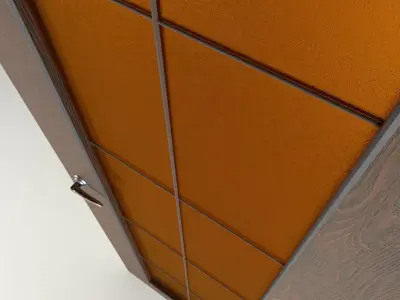 Low-Poly Door with glass Low-poly 3D model