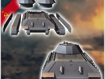 T-3476 model 194142 Ekranami with up-armour - Soviet army WW2 Se 3D print model