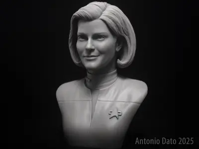 Kate Mulgrew as Kathryn Janeway Bust Printable 3D Model 3D print model