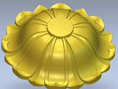 wooden flower for doors 3D model