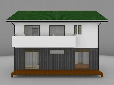House model for background 02 Low-poly 3D model