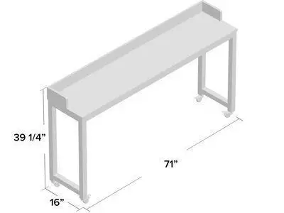White Yuriko Overbed Writing Desk 3D model