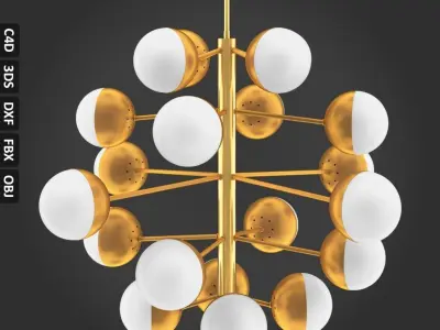 Cluster Chandelier Low-poly 3D model purchase