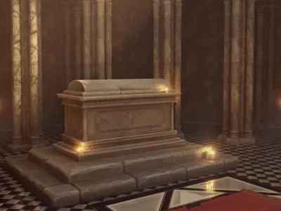 Modular Gothic Cathedral Low-poly 3D model