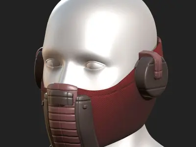 Gas mask helmet scifi futuristic respirator  Low-poly 3D model