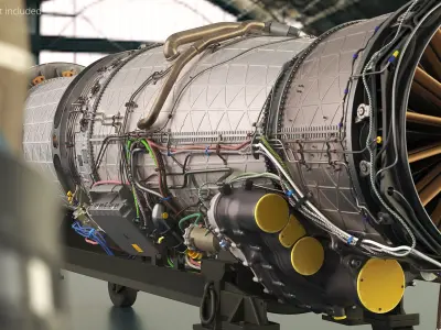  Pratt Whitney F135 Fighter Engine Metallic 