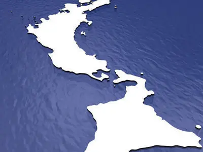 Japan island of new zealand in ocean 3D model