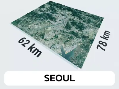 Seoul South Korea City Landscape 3D Model 3D model