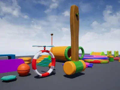 Fun Obstacle Course Expansion For Unreal And Unity Low-poly 3D model