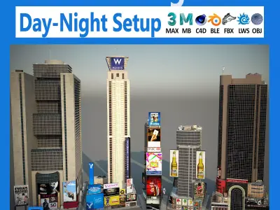 NYC Buildings Pack Low-poly 3D model