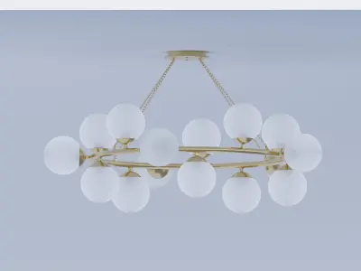Modern Globe Chandelier 3D model