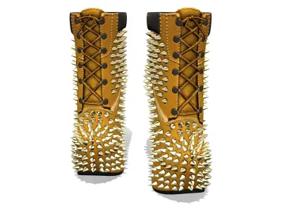 Ladies Boots With Studs Around Low-poly 3D model