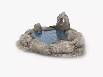 Natural spring water Low-poly 3D model