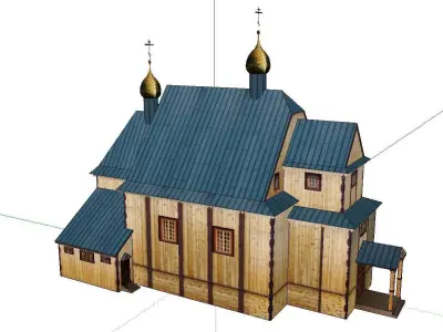 Architecture-Religion-God-Culture-Temple-051 wooden church 3D model
