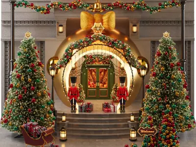 Magical Christmas Ornament Entrance 3D model