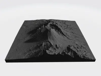Mount Rijani - Indonesia - Lombok - 3D Map 3D print model