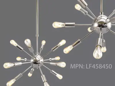Silver sputnik chandelier no 3D model