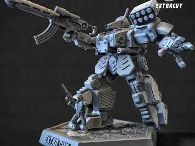 Heavy Mech Cody 100mm Poseable Set 3D print model