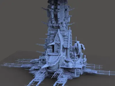 Samoan Island beach Sci fi Abode 4  3D model