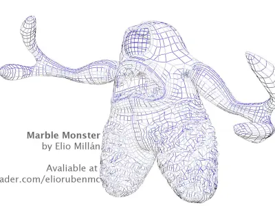 Marble Monster  Low-poly 3D model