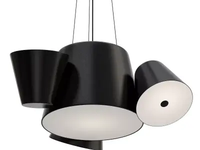 ADELA pendant light with three lights hanging from it 3D model