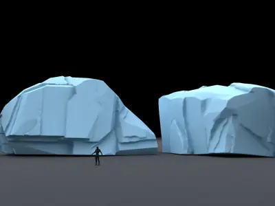 Iceberg 3D model two icebergs Low-poly 3D model