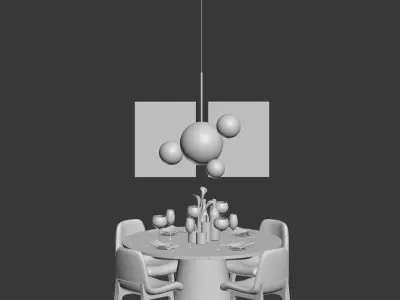 Dinning Set 12 3D model